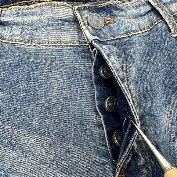 BooHooMan Stretch Skinny Jeans Men’s 38X29.5 Blue Vintage Wash NWT Button Fly - Picture 12 of 15